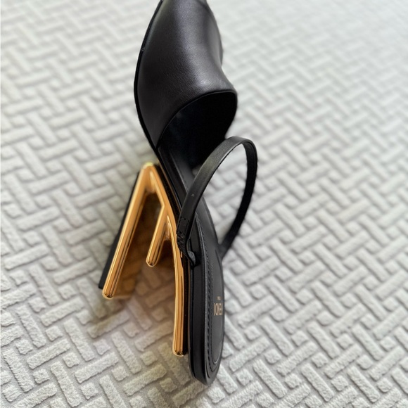 Fendi First Black Mule Sandal Size 36.5 - Picture 7 of 16